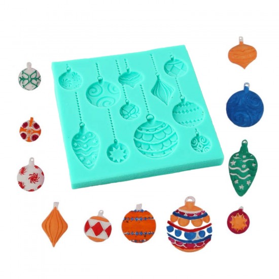 Silikon Noel Topları Figürleri Şeker Hamuru Kalıbı