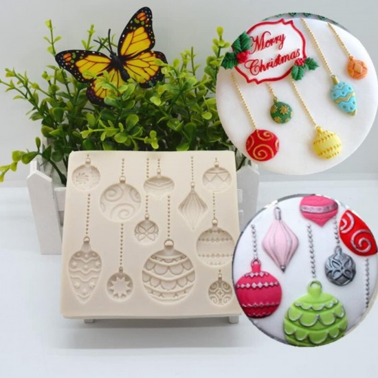 Silikon Noel Topları Figürleri Şeker Hamuru Kalıbı