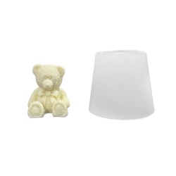 Silikon 3D Kurdeleli Sevimli Ayıcık Mum Kalıbı