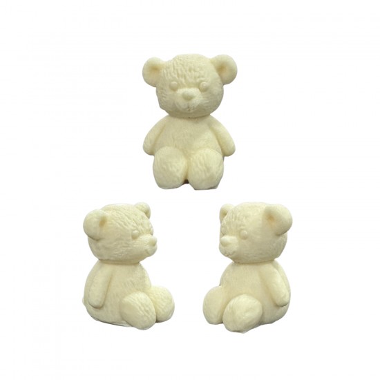 Silikon 3D Oturan Sevimli Ayıcık Mum Kalıbı