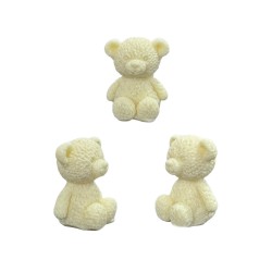 Silikon 3D Oturan Dokulu Sevimli Ayıcık Mum Kalıbı