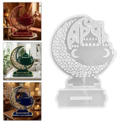Epoksi Ramazan Temalı Ayaklı Ay Hilal ve Cami Figürlü Dekor Kalıbı
