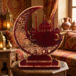 Epoksi Ramazan Temalı Ayaklı Ay Hilal ve Cami Figürlü Dekor Kalıbı