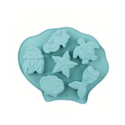 Silikon Kek Kalıp Çikolata Deniz Figürleri Kalıbı Şeker Hamuru Jelibon Taş Tozu Mum Kalıbı