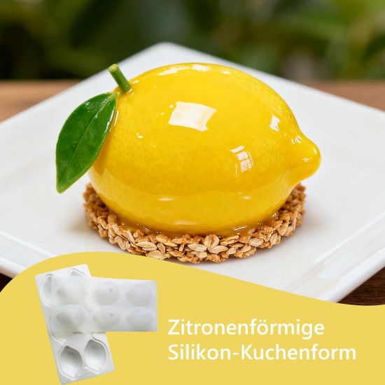 Silikon 3D Limon Şekilli Kapaklı Kek Kalıbı 6 Lı