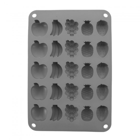 Silikon Meyve Figürleri (Çilek, Ananas, Üzüm, Muz, Elma) Haribo Çikolata Ve Jelibon Kalıbı