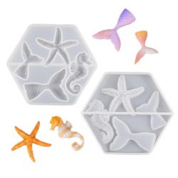 Epoksi Deniz Tema Figürleri (Deniz Atı, Deniz Kızı Kuyruğu, Deniz Yıldızı) Kolye Kalıbı