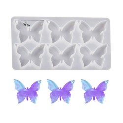 Epoksi Çoklu Kelebek Kolye ve Anahtarlık Kalıbı 4 CM 6 Lı