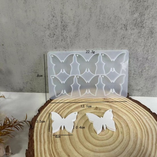 Epoksi Çoklu Kelebek Kolye ve Anahtarlık Kalıbı 4 CM 6 Lı