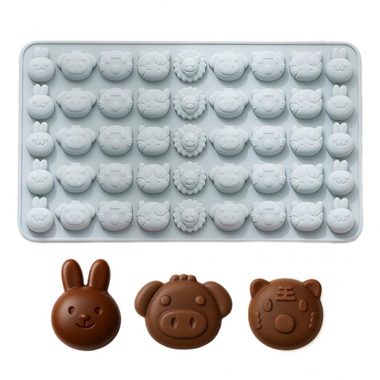 Silikon Kek Kalıp Çikolata Minik Hayvan Figürleri Kalıbı Şeker Hamuru Jelibon Kalıbı 45 li