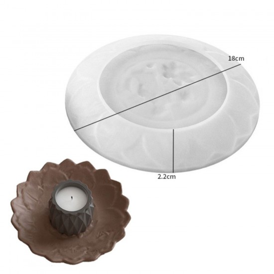 Silikon Epoksi Tabak Kalıbı Lotus Tabak Kalıbı Taş Tozu Çiçek Tabak Kalıbı 18x18x2.2 CM