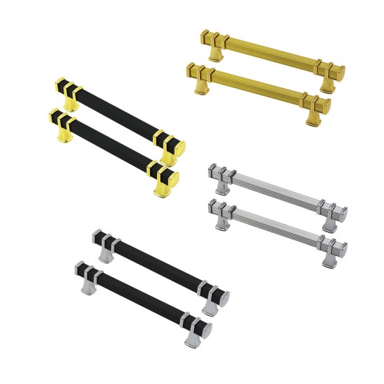 Defne Zamak Kulp Kare Çizgili Model  Yüzüklü Tepsi Kulpu 12 CM (2 Adet)