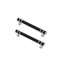 Defne Zamak Kulp Kare Çizgili Model  Yüzüklü Tepsi Kulpu 12 CM (2 Adet)