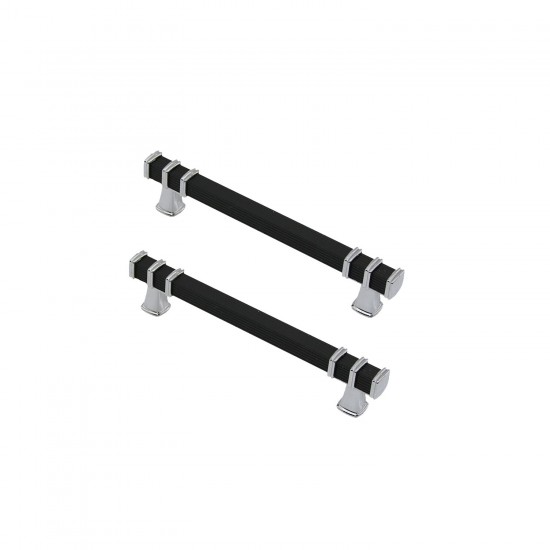 Defne Zamak Kulp Kare Çizgili Model  Yüzüklü Tepsi Kulpu 12 CM (2 Adet)