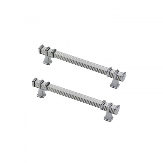 Defne Zamak Kulp Kare Çizgili Model  Yüzüklü Tepsi Kulpu 12 CM (2 Adet)