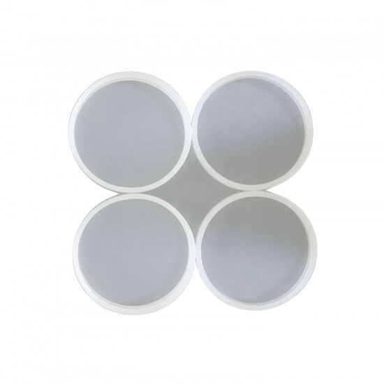 Silikon Epoksi Yuvarlak Bardak Altlığı Kalıbı 12 CM 4 lü