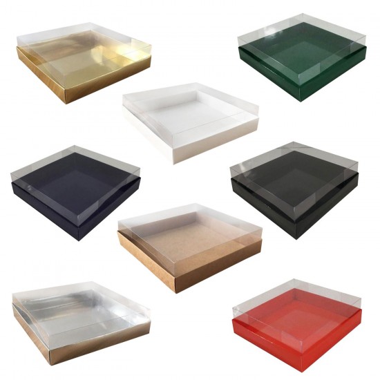 Asetat Kapaklı Karton Kutu Havlu Kutusu 20X20X5 CM (10 Adet) Asetat Kapaklı Karton Kutu Havlu Kutusu 20X20X5 CM (10 Adet)