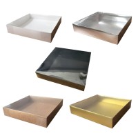 Asetat Kapaklı Karton Kutu Havlu Kutusu 25X25X5 CM (10 Adet)