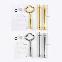 Epoksi 3 Katlı Meyve Ve Cupcake Stant Bağlantı Aparatı Stant Tutucu Çiçek Desenli