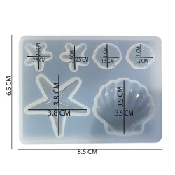 Epoksi Silikon Kalıp  Deniz Kabuğu Şekiller 6 Lı 9048 Epoksi Silikon Kalıp  Deniz Kabuğu Şekiller 6 Lı 9048