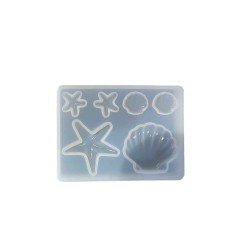 Epoksi Silikon Kalıp  Deniz Kabuğu Şekiller 6 Lı 9048 Epoksi Silikon Kalıp  Deniz Kabuğu Şekiller 6 Lı 9048