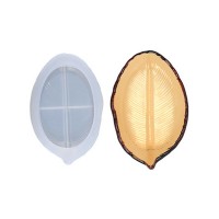 Epoksi Silikon Kalıp Yaprak Modeli Tabak Kalıbı 16X9.9 CM