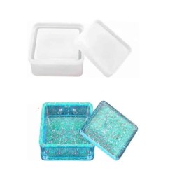 Epoksi Silikon Kalıp Kare   Mücevher Saklama Kutusu 8X8 CM Epoksi Silikon Kalıp Kare   Mücevher Saklama Kutusu 8X8 CM