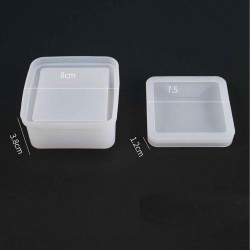 Epoksi Silikon Kalıp Kare   Mücevher Saklama Kutusu 8X8 CM Epoksi Silikon Kalıp Kare   Mücevher Saklama Kutusu 8X8 CM