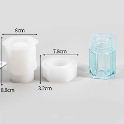 Epoksi Silikon Kalıp Kavanoz 6 Köşeli 8.8 X8 CM Epoksi Silikon Kalıp Kavanoz 6 Köşeli 8.8 X8 CM