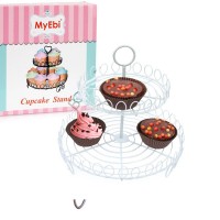 Metal Cupcake Standı 2 Katlı Beyaz Kek Standı Metal Cupcake Standı 2 Katlı Beyaz Kek Standı
