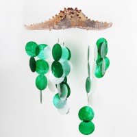 Yıldızlı Sedef Rüzgar Çanı -Beyaz Yeşil Yıldızlı Sedef Rüzgar Çanı -Beyaz Yeşil