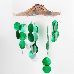 Yıldızlı Sedef Rüzgar Çanı -Beyaz Yeşil Yıldızlı Sedef Rüzgar Çanı -Beyaz Yeşil