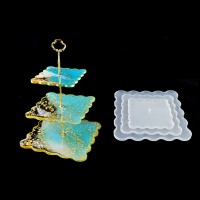 Epoksi Silikon Cupcake Standı Kalıp  Kare 3 Lü Kek Standı E210 Epoksi Silikon Cupcake Standı Kalıp  Kare 3 Lü Kek Standı E210