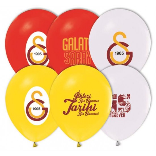 Galatasaray Temalı Balon 4+1 Pastel Renk (20 Adet)