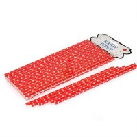 Pipet Beyaz Puantiyeli Kırmızı Kağıt (25 Adet) Pipet Beyaz Puantiyeli Kırmızı Kağıt (25 Adet)