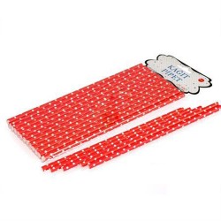 Pipet Beyaz Puantiyeli Kırmızı Kağıt (25 Adet) Pipet Beyaz Puantiyeli Kırmızı Kağıt (25 Adet)