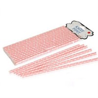 Pipet Beyaz Puantiyeli Pembe Kağıt (25 Adet) Pipet Beyaz Puantiyeli Pembe Kağıt (25 Adet)