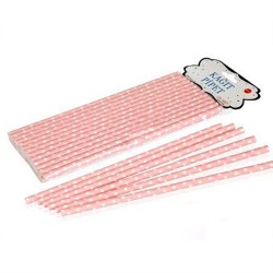 Pipet Beyaz Puantiyeli Pembe Kağıt (25 Adet) Pipet Beyaz Puantiyeli Pembe Kağıt (25 Adet)