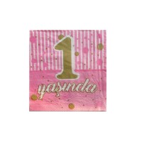 Kağıt Peçete 1 Yaşında Yazılı 33X33 CM (20 Adet)