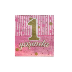 Kağıt Peçete 1 Yaşında Yazılı 33X33 CM (20 Adet)