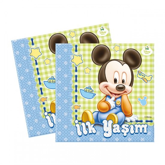 Mickey Disney Baby Temalı Kağıt Peçete  33*33 (16 Adet)