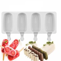 Magnum Şekilli Silikon Kalıp Dondurma Tatlı Meybuz Kalıbı 4 lü