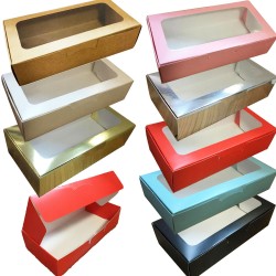 Pencereli Karton Kutu Düz Renk 20X10X5 CM (10 Adet) Pencereli Karton Kutu Düz Renk 20X10X5 CM (10 Adet)