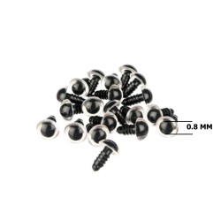 Plastik Vidali Göz Oyuncak Gözü 8 MM (100 Adet)