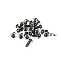 Plastik Vidali Göz Oyuncak Gözü 12 MM (100 Adet)