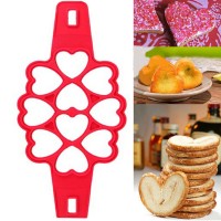 Silikon Pankek Kalp Bölmeli Krep Pişirme Kalıbı 10 lu Silikon Pankek Kalp Bölmeli Krep Pişirme Kalıbı 10 lu