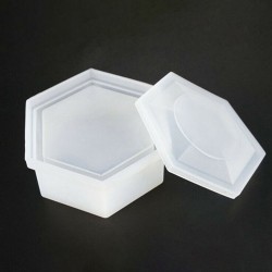 Epoksi Silikon Kalıp Altıgen Mücevher Saklama Kutusu Kalıp 8.8 CM