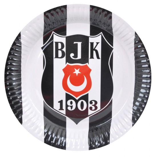 Beşiktaş  Temalı Karton Tabak 23 Cm (8 Adet)