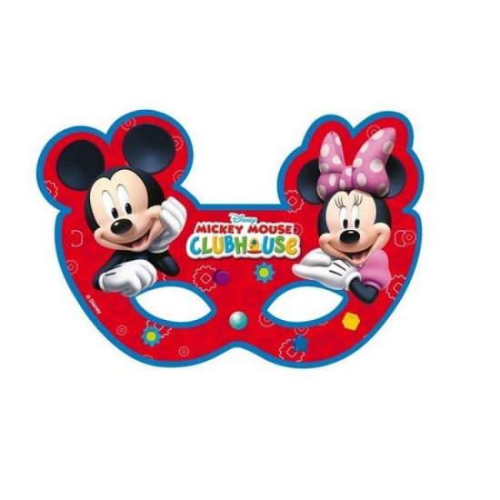 Mickey Mause Minnie Maus Temalı Kağıt Maske (6 Adet)