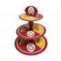 3 Katlı Karton Cupcake Standı Galatasaray Temalı Kek Standı